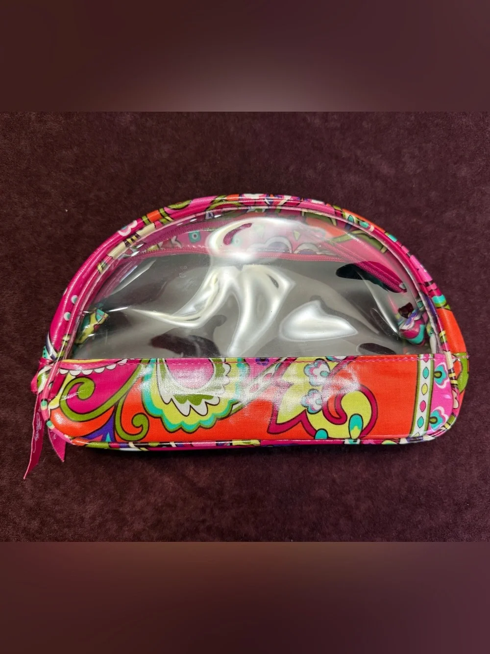 Vera Bradley Clear Cosmetic Duo in Pink Swirls